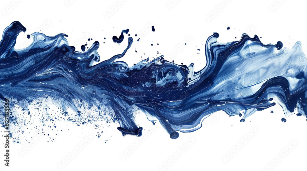 Splashes of deep indigo merging seamlessly with the soft palette. Isolated on solid white background. Splashes of deep indigo merging seamlessly with the soft palette. Isolated on solid white background.
