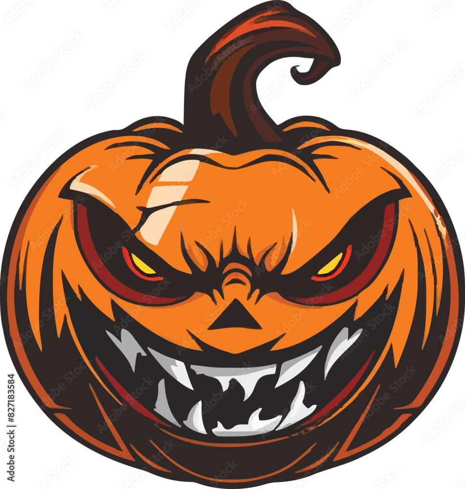Fototapeta premium Scary Halloween pumpkin face