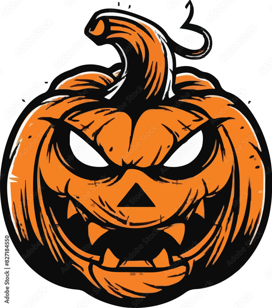 Fototapeta premium Scary Halloween pumpkin face