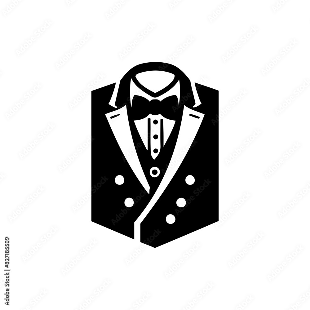 Vector silhouette of a gentleman suit for men, a tuxedo for a formal event. Vector silhouette of a gentleman suit for men, a tuxedo for a formal event.