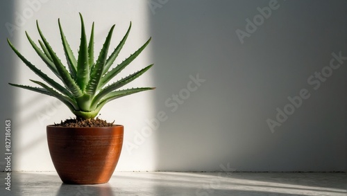 Bright and Healthy Aloe Vera in Modern Pot
