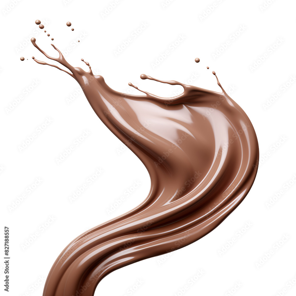 silky and smooth liquid chocolate curvy splash on an isolated background silky and smooth liquid chocolate curvy splash on an isolated background