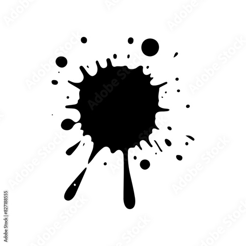Black splash ink silhouette vector