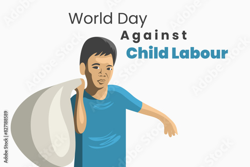 Illustration vector graphic of world against child labour. Good for poster