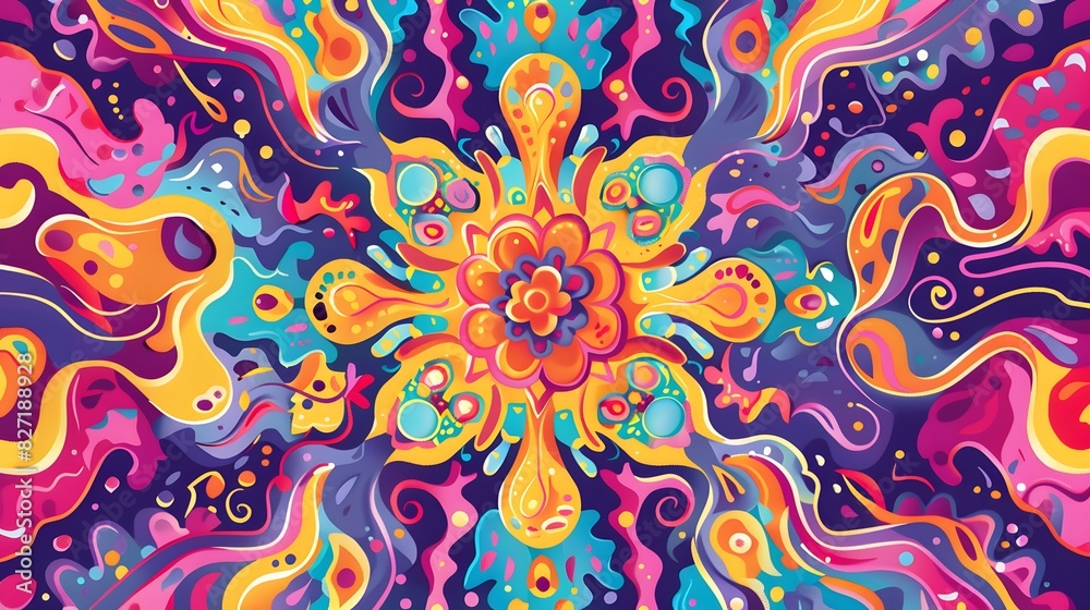Psychedelic background hippie style
