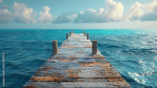 A pier stretching into the ocean photo