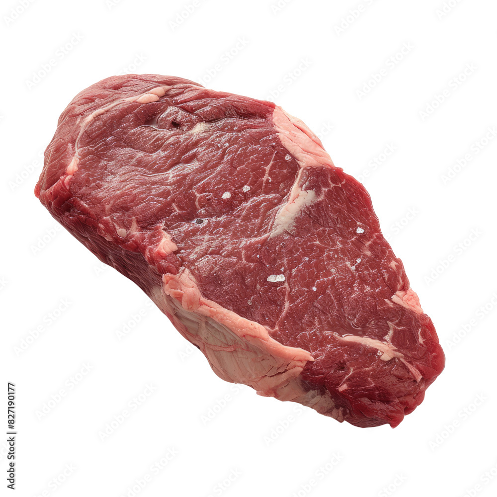 Raw Beef Steak Isolated without Background, Highlighting Freshness Raw Beef Steak Isolated without Background, Highlighting Freshness
