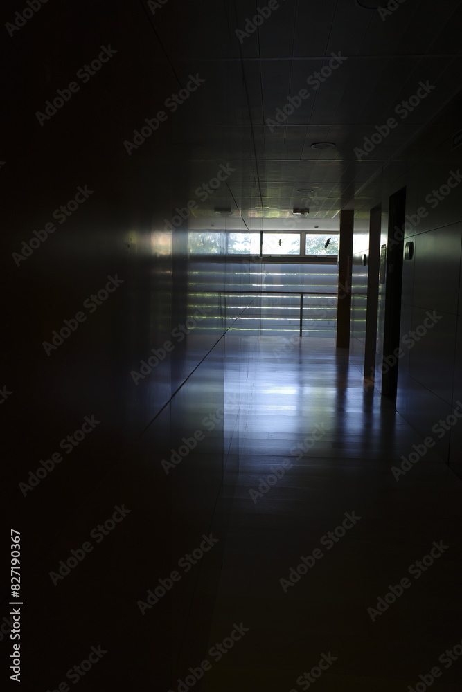 Dark corridor of a building Dark corridor of a building