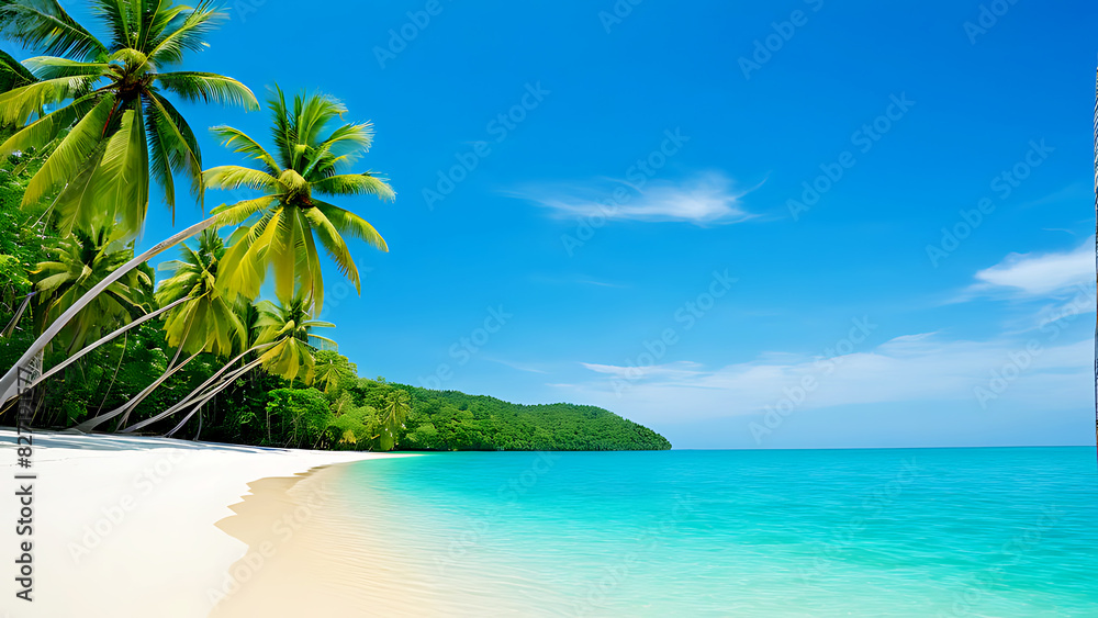 Landscape of paradise tropical island beach