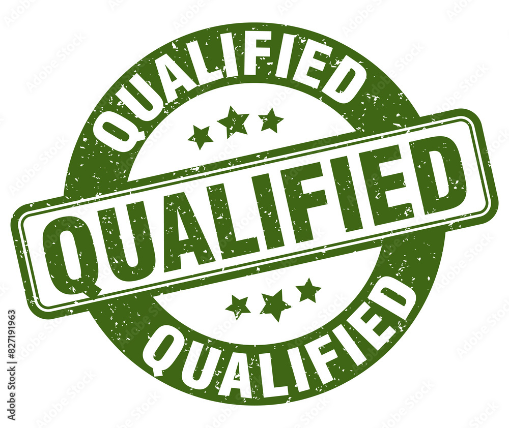 qualified stamp. qualified label. round grunge sign qualified stamp. qualified label. round grunge sign