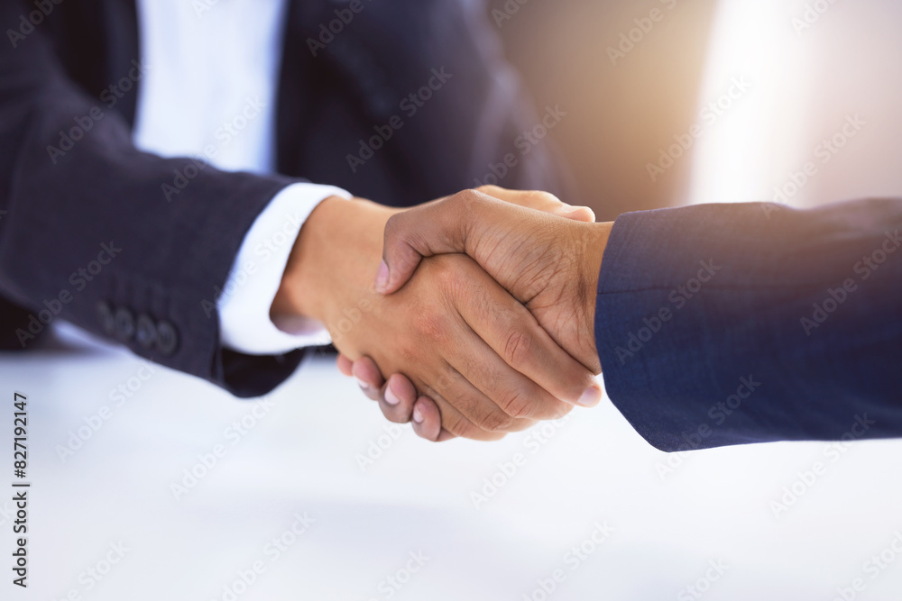 Meeting, handshake and teamwork for sales deal, success and b2b collaboration. Closeup, agreement and business people for investment company, finance and negotiation with diversity for thank you Meeting, handshake and teamwork for sales deal, success and b2b collaboration. Closeup, agreement and business people for investment company, finance and negotiation with diversity for thank you