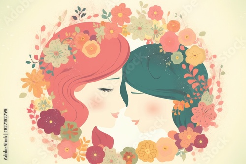 illustration for mother s day greeting card  background wallpaper