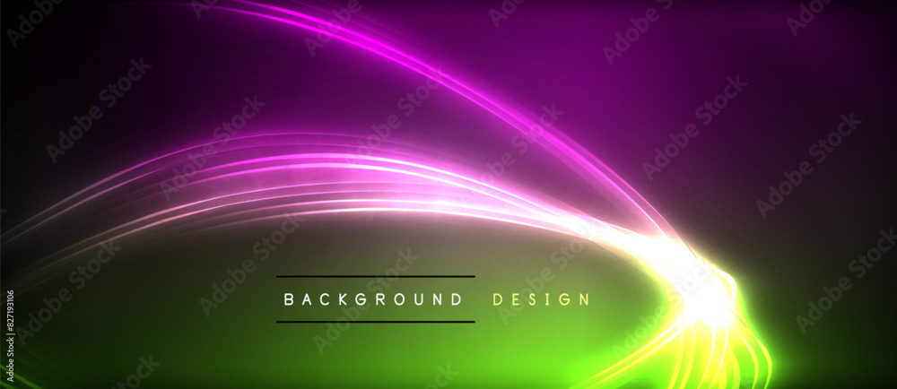 Neon glowing circle rays, light round lines in the dark, planet style neon wave lines. Energetic electric concept design for wallpaper, banner, background Neon glowing circle rays, light round lines in the dark, planet style neon wave lines. Energetic electric concept design for wallpaper, banner, background