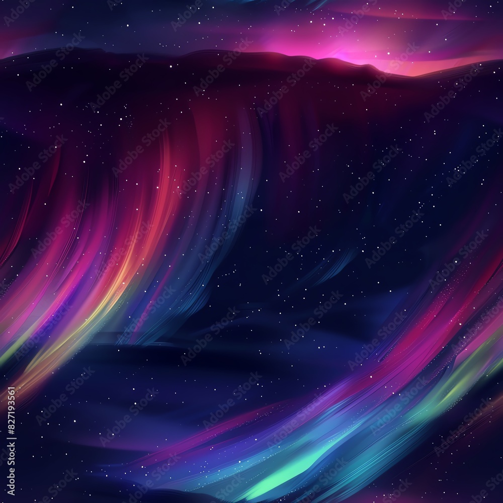 Obraz premium Vibrant aurora borealis stretching across the night sky, its colors vividly painting the dark canvas, perfect for a breathtaking wallpaper