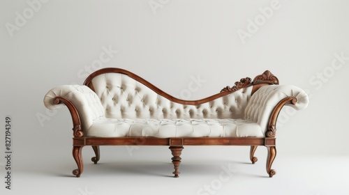 White Couch on Wooden Frame