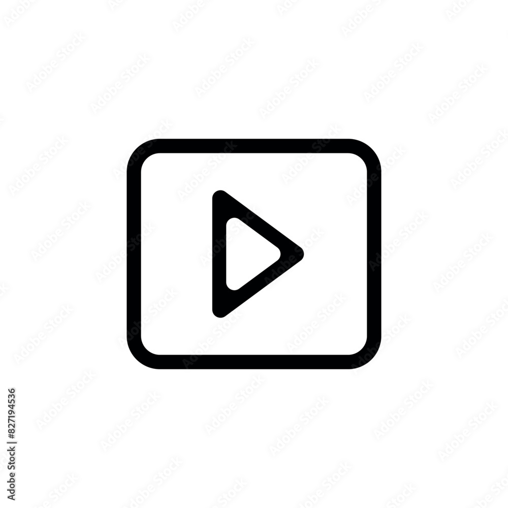 Play button icon. Black Play button icon on white background. Vector illustration Play button icon. Black Play button icon on white background. Vector illustration