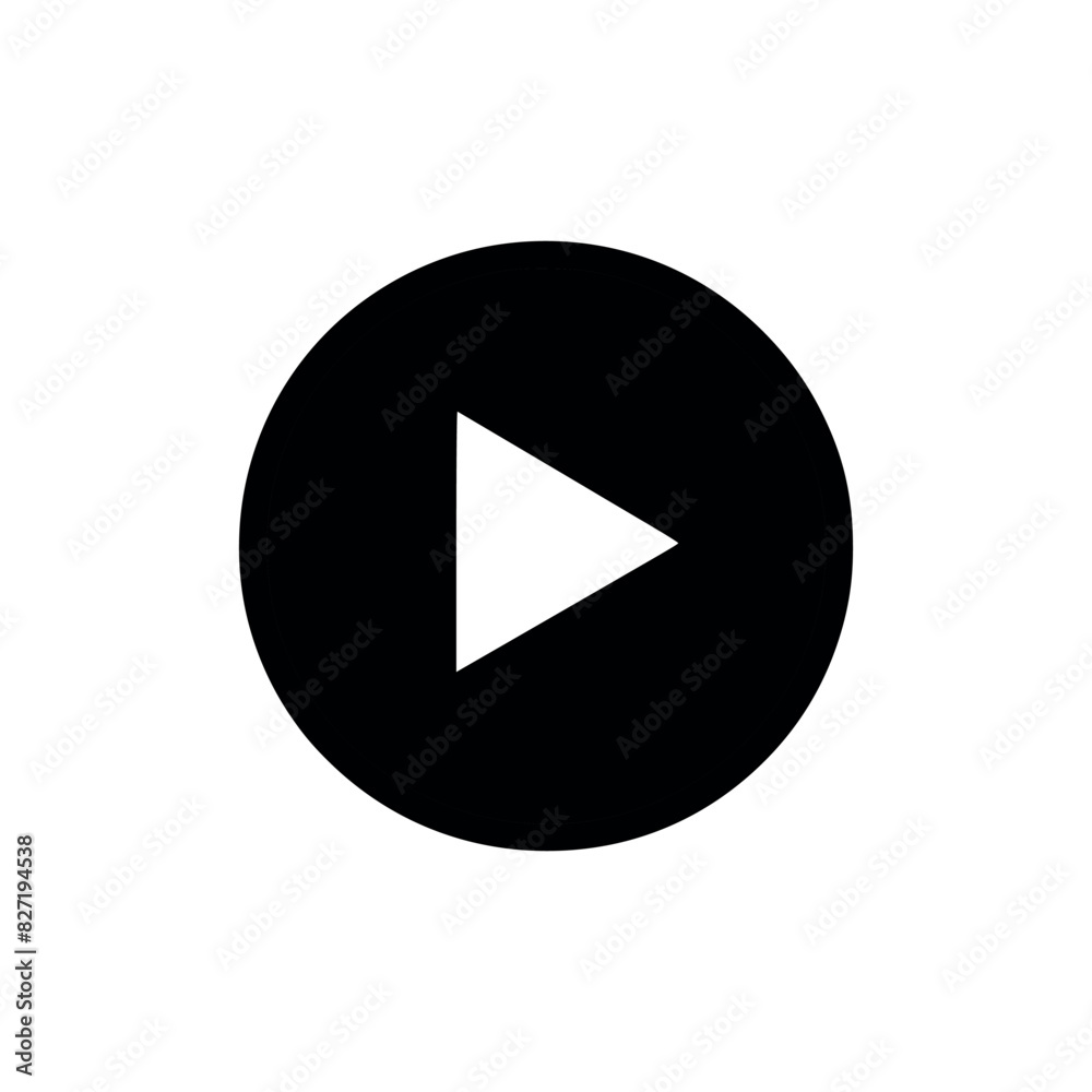 Play button icon. Black Play button icon on white background. Vector illustration Play button icon. Black Play button icon on white background. Vector illustration