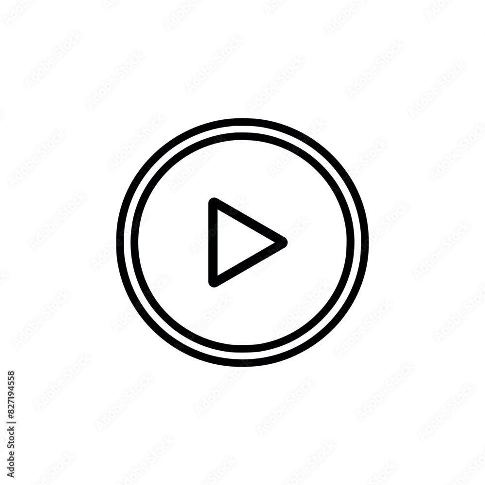 Play button icon. Black Play button icon on white background. Vector illustration Play button icon. Black Play button icon on white background. Vector illustration