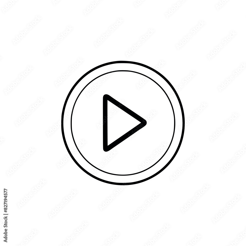 Play button icon. Black Play button icon on white background. Vector illustration Play button icon. Black Play button icon on white background. Vector illustration
