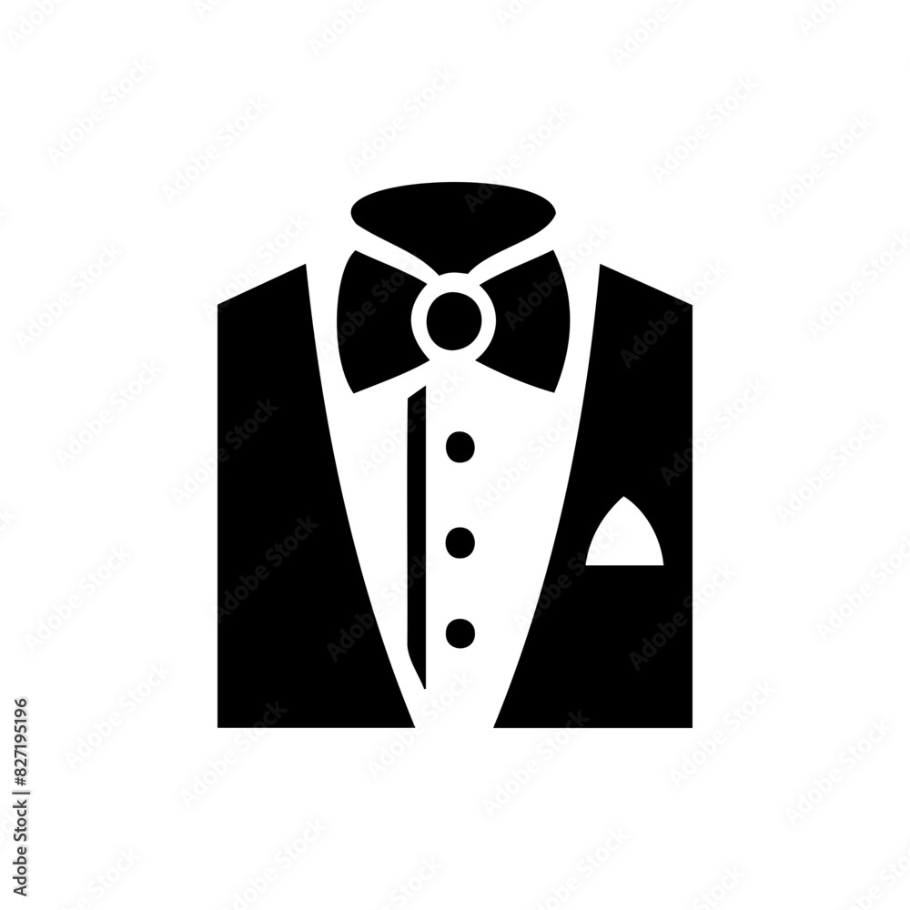 Vector silhouette of a tuxedo for a formal event. simple design