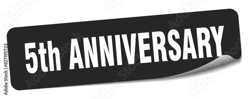5th anniversary sticker. 5th anniversary label
