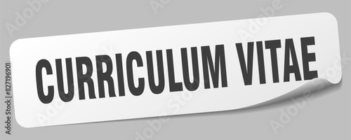 curriculum vitae sticker. curriculum vitae label