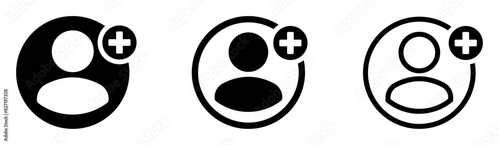 Add to friends vector flat icon concept collection Add to friends vector flat icon concept collection