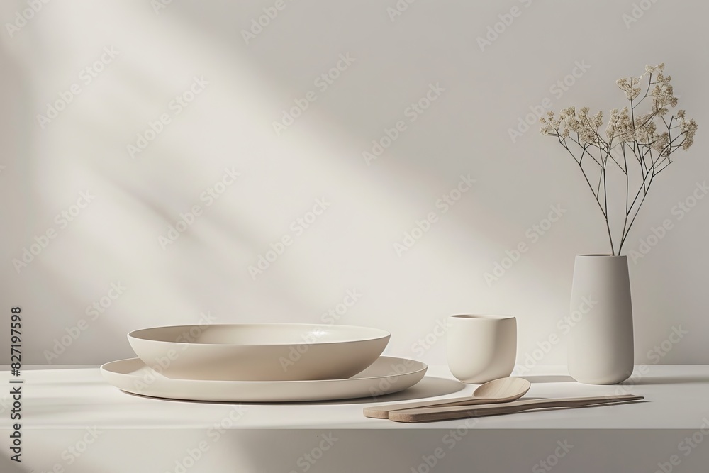 Minimalist Plating  Clean, minimalist backgrounds highlighting the food
