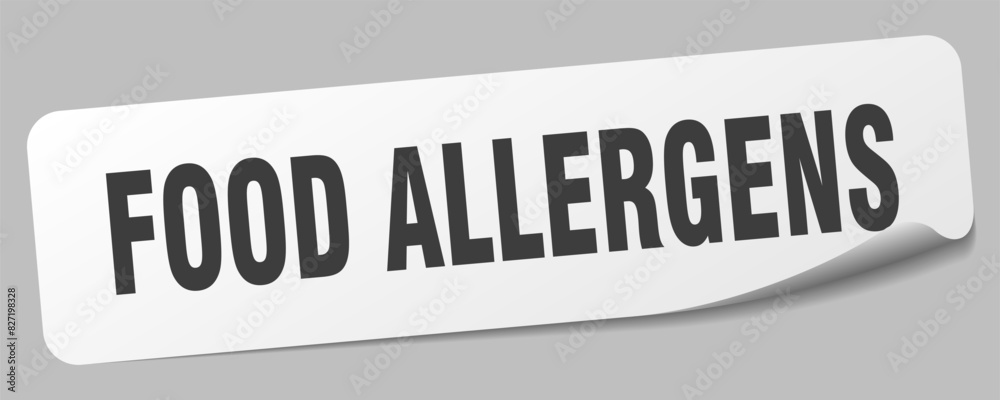 food allergens sticker. food allergens label food allergens sticker. food allergens label