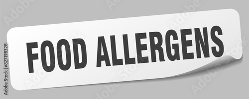 food allergens sticker. food allergens label