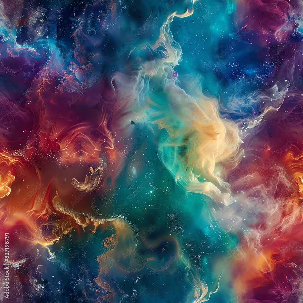 Close-up on the intricate details and swirling patterns of colorful nebula clouds, capturing the dynamic and ethereal nature of cosmic dust and gas Close-up on the intricate details and swirling patterns of colorful nebula clouds, capturing the dynamic and ethereal nature of cosmic dust and gas