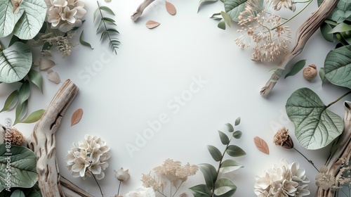 NatureInspired  Natural elements like wood, leaves, and flowers photo