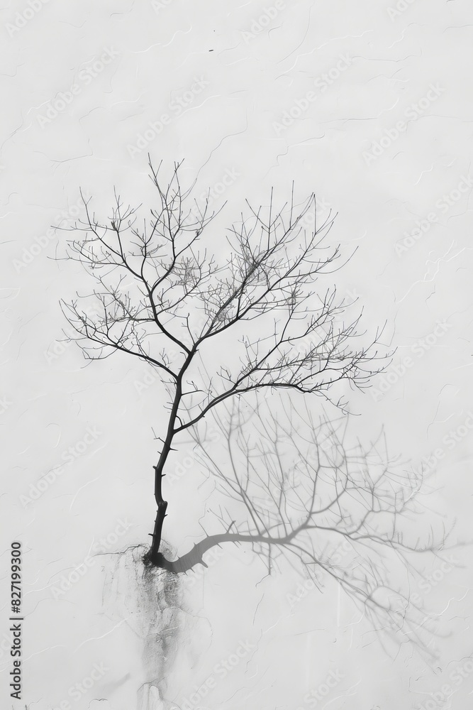 Obraz premium Bare Tree Reflecting in Water