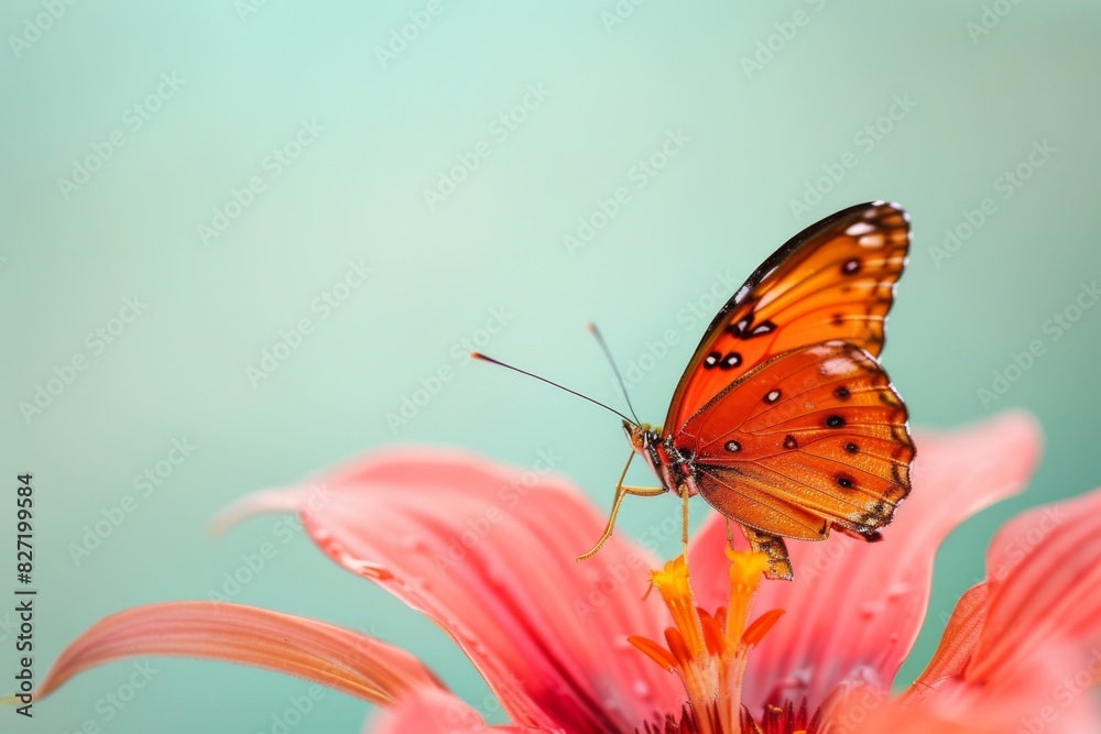 Obraz premium Butterfly Perched on Flower Petal