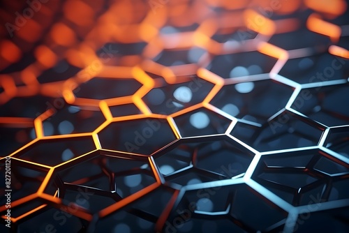Cinematic Hexagonal Nanostructure Backdrop for Futuristic Technology Concepts
