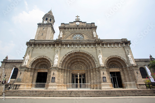 Facade View Of Manila Cathedral In Manila City, Philippines.