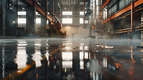 Reflective Surfaces in Factory  Industrial materials and the beauty of functionality photo