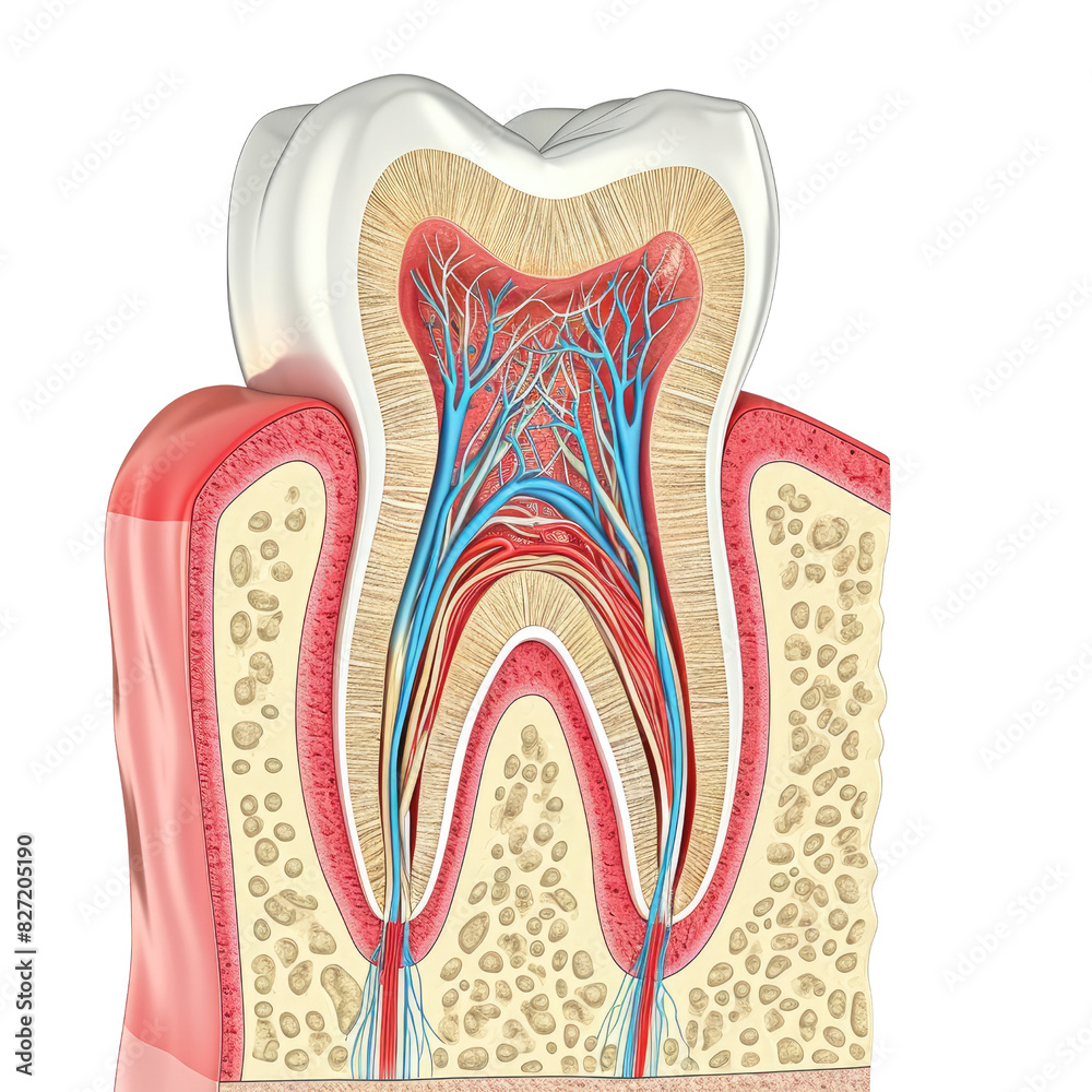 Detailed Cross-Section of Human Tooth Anatomy Detailed Cross-Section of Human Tooth Anatomy