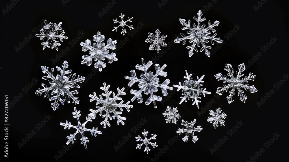 Snowflake ice crystal overlay texture black background Snowflake ice crystal overlay texture black background