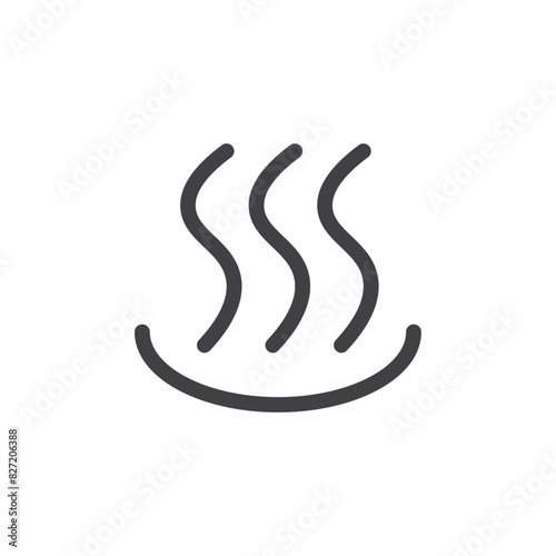 Heat icon pack. Heat steam vector sign. Thermal warm smell symbol. Fire smoke sign.