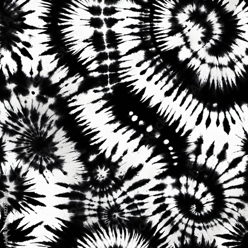 white and black tie dye seamless pattern