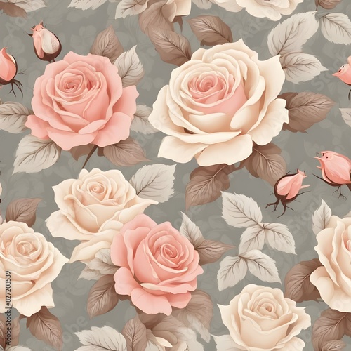 floral seamless pattern with roses
