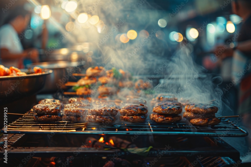 Street Food Vibes Bustling street market scenes with vibrant colors Street Food Vibes Bustling street market scenes with vibrant colors