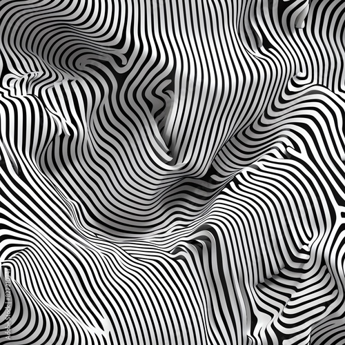 High-resolution image of an abstract simple line art piece  showcasing how lines of varying thickness can create depth and movement