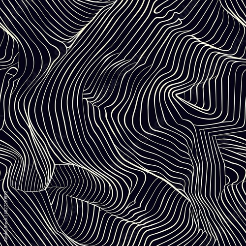 High-resolution image of an abstract simple line art piece, showcasing how lines of varying thickness can create depth and movement