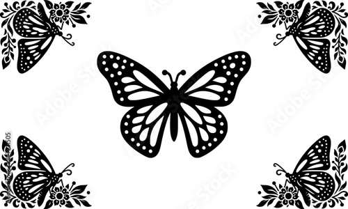 Silhouette Of Monarch Butterfly