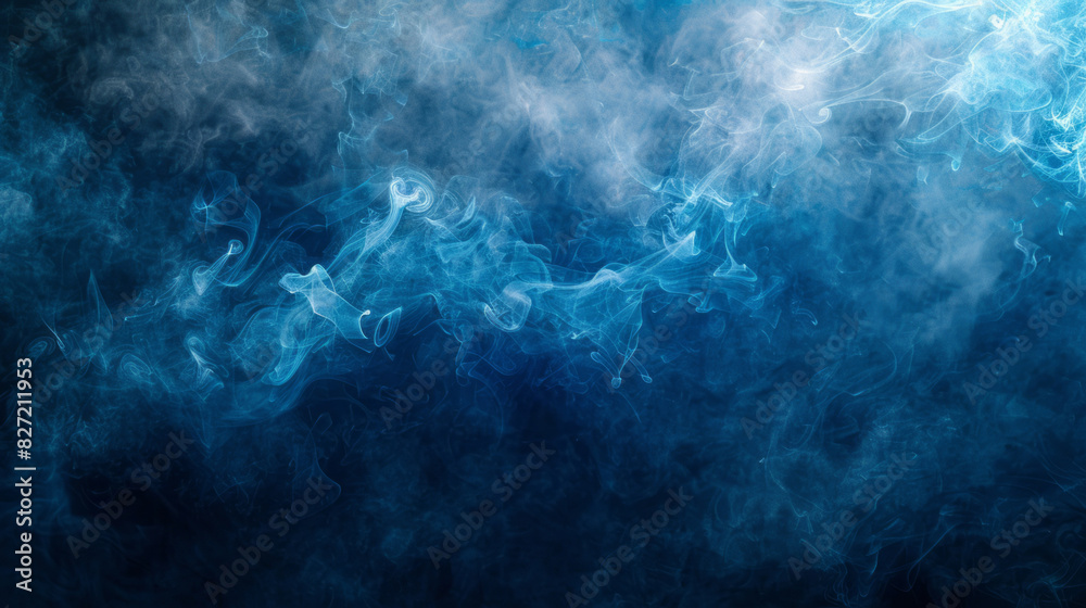 Abstract blue smoke on a black background, creating a smoky effect with blue fumes and glowing smoke, forming a dark background with light fog and white fume. Abstract blue smoke on a black background, creating a smoky effect with blue fumes and glowing smoke, forming a dark background with light fog and white fume.