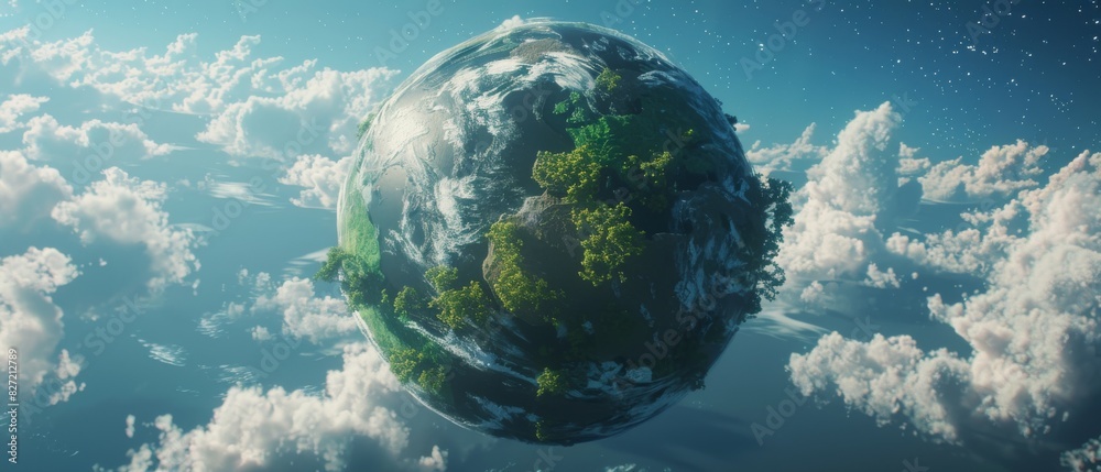 Terraforming Technology Tech transforming a planet with space for text Terraforming Technology Tech transforming a planet with space for text