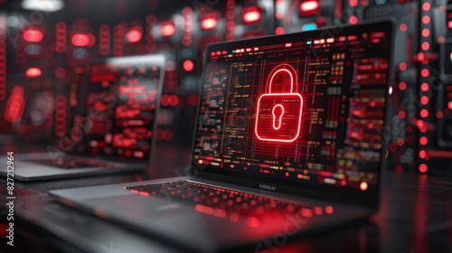 Strengthen Your Cybersecurity Defenses - Lock Icon on Laptop and Computer Screens
