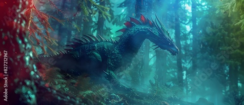 Fantasy Dragon in an Ancient Forest photo